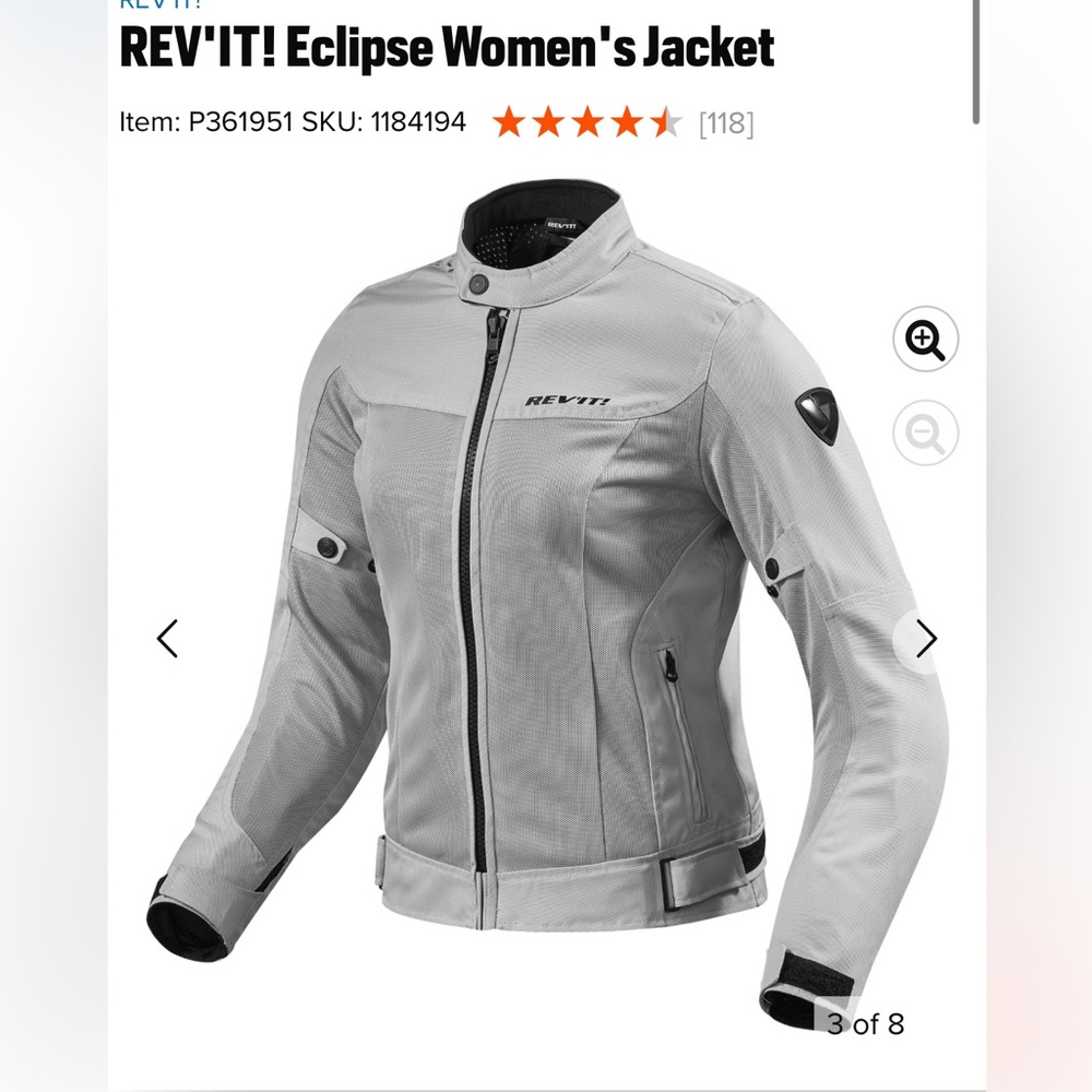 Women’s REV’IT Eclipse Motorcycle Jacket - Size 38